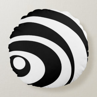 Abstract pattern - black and white. round cushion
