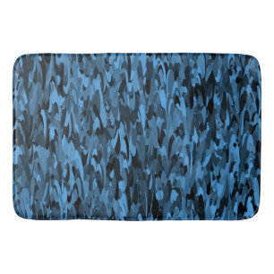 Abstract Pattern Blue Black Bath Mat