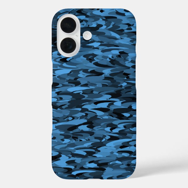 Abstract Pattern Blue Black Case-Mate iPhone Case (Back)