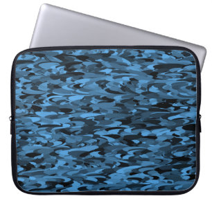 Abstract Pattern Blue Black Electronics Bag