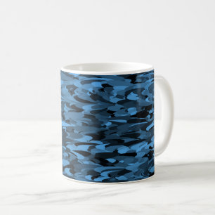 Abstract Pattern Blue Black Mug