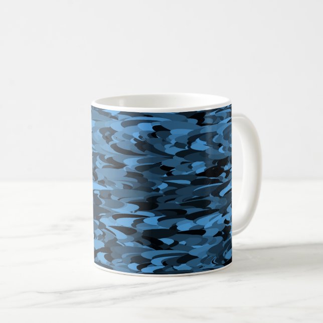 Abstract Pattern Blue Black Mug (Front Right)