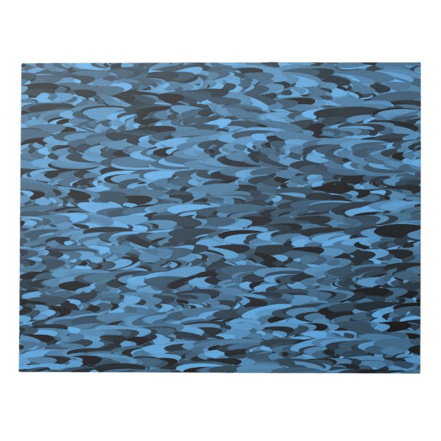 Abstract Pattern Blue Black Notepad (Front)