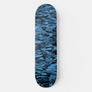 Abstract Pattern Blue Black Skateboard