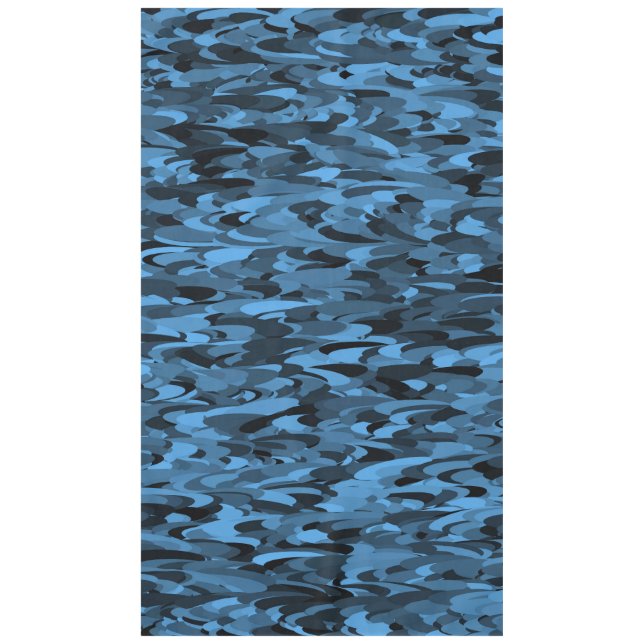 Abstract Pattern Blue Black Tablecloth (Front)