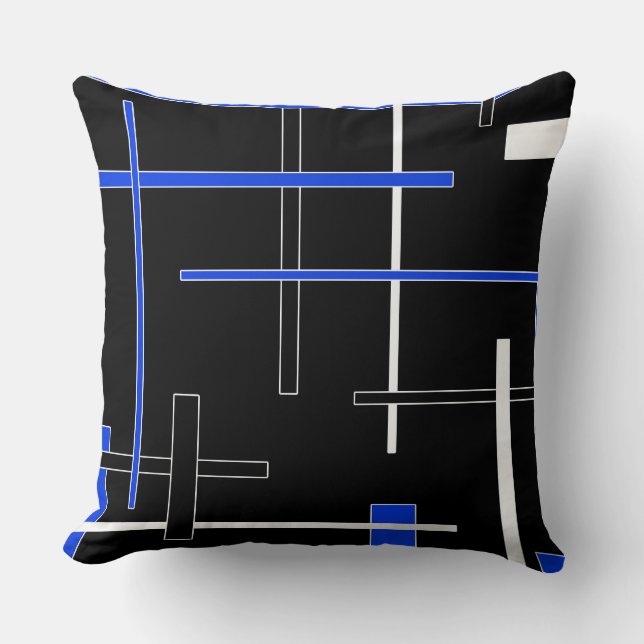 Abstract pattern - blue cushion (Front)