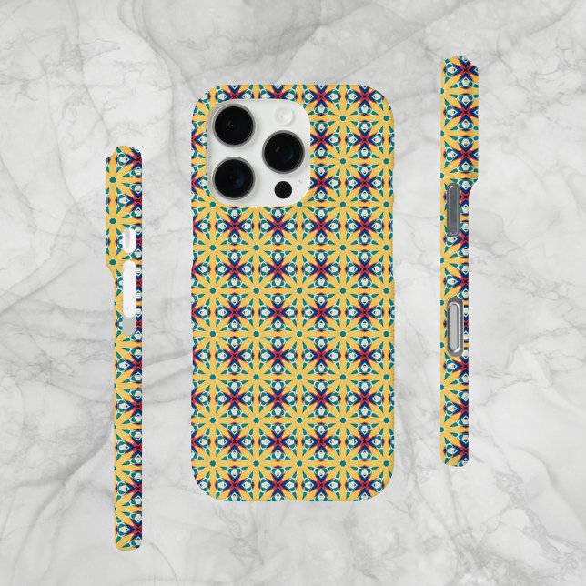 Abstract Pattern, Blue, Red, Beige, iPhone Case (Original pattern design, for iPhone Case-Mate. Available for all device models.)