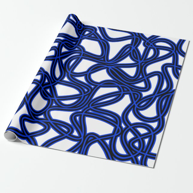 Abstract pattern - blue wrapping paper (Unrolled)