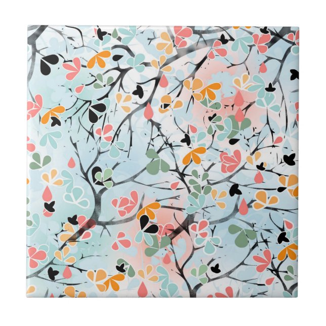 Abstract pattern ceramic tile (Front)