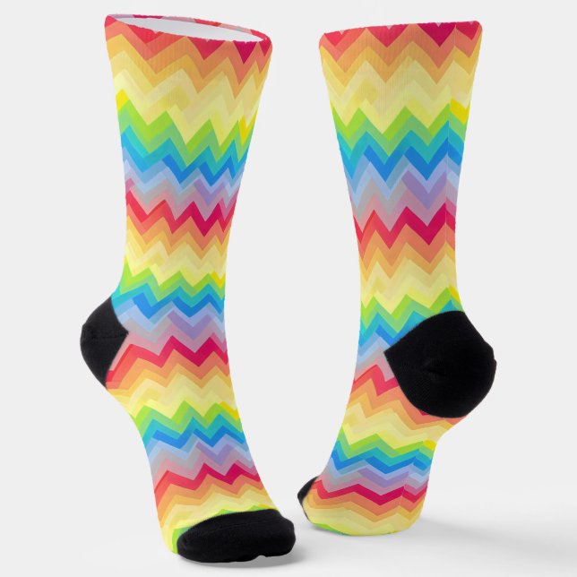 Abstract Pattern Cheerful Colours Socks (Angled)