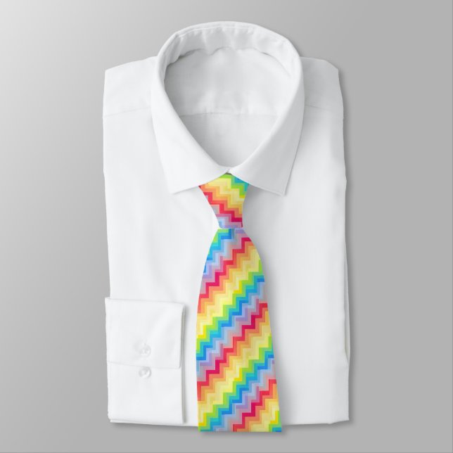Abstract Pattern Cheerful Colours Tie (Tied)