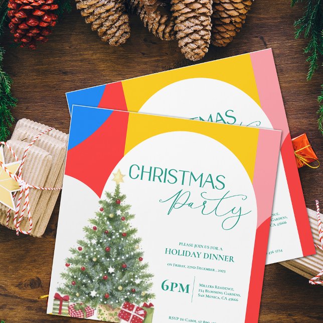 Abstract Pattern Christmas Party Invitation (Abstract Pattern Christmas Party Invitation)