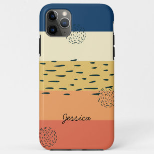 Abstract Pattern Colour Block Stripe and Name Case-Mate iPhone Case