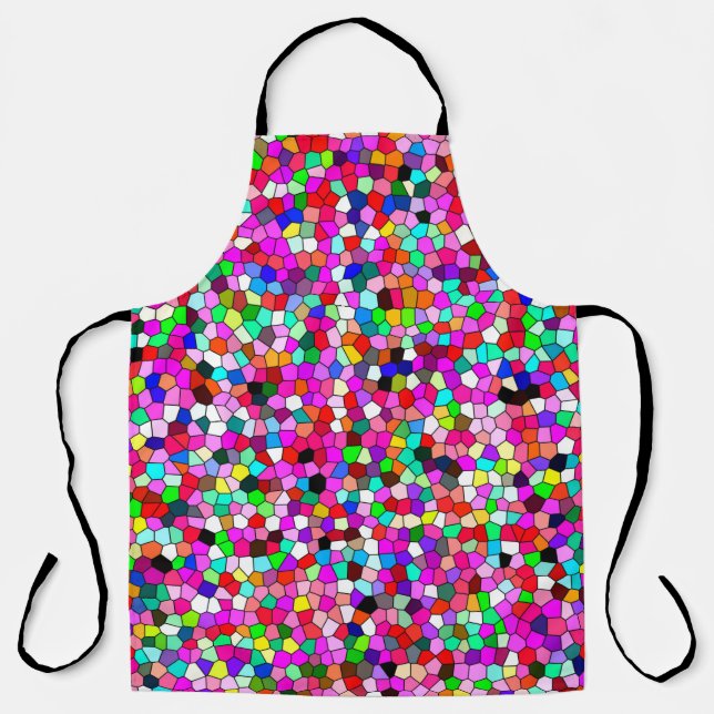 abstract pattern, coloured mosaic wallpaper, geome apron (Front)