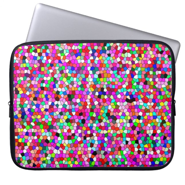abstract pattern, coloured mosaic wallpaper, geome laptop sleeve (Front)