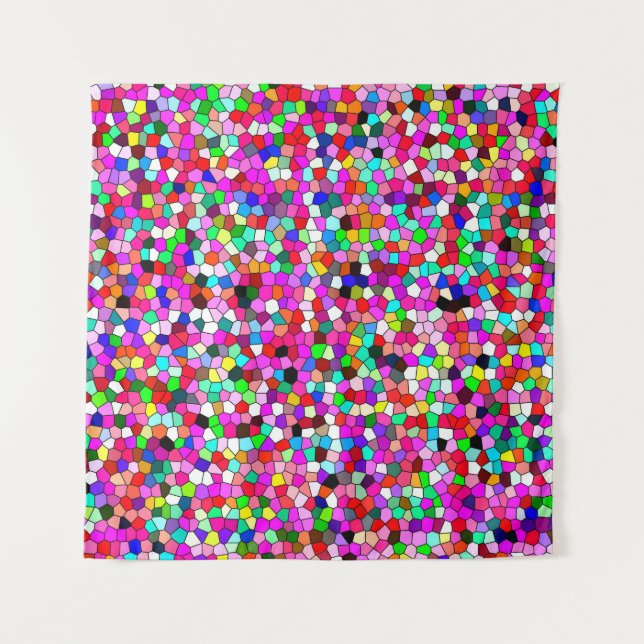 abstract pattern, coloured mosaic wallpaper, geome tapestry (Front)