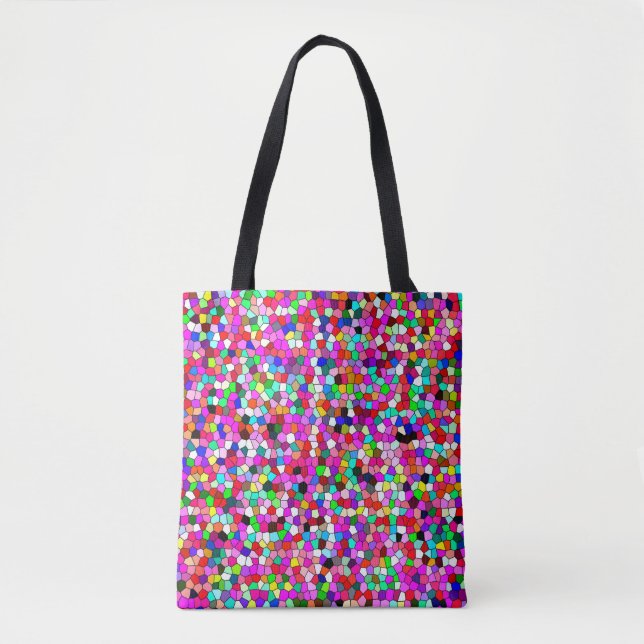 abstract pattern, coloured mosaic wallpaper, geome tote bag (Front)