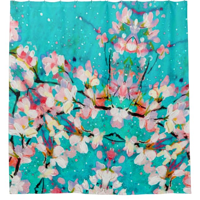 Abstract pattern colourful background shower curtain (Front)