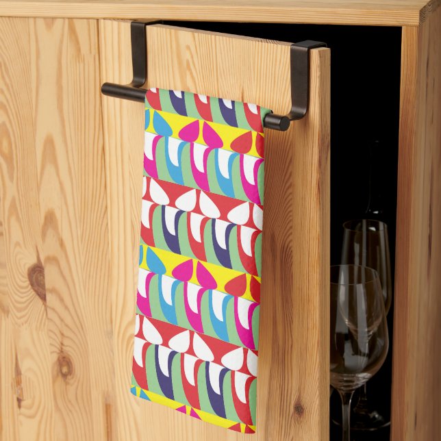 Abstract Pattern Colourful Chic Modern Tea Towel (Thirds Fold)