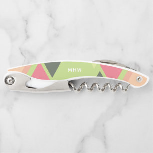 Abstract Pattern custom monogram corkscrew