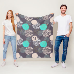 Abstract Pattern custom monogram fleece blanket