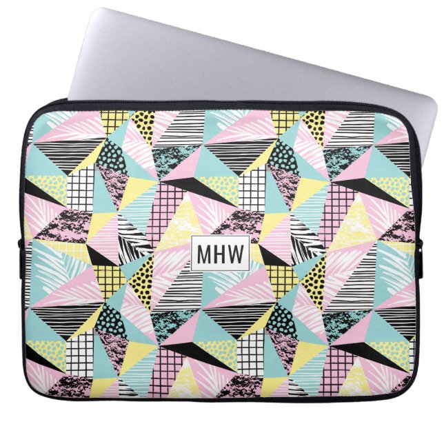 Abstract Pattern custom monogram laptop sleeves (Front)