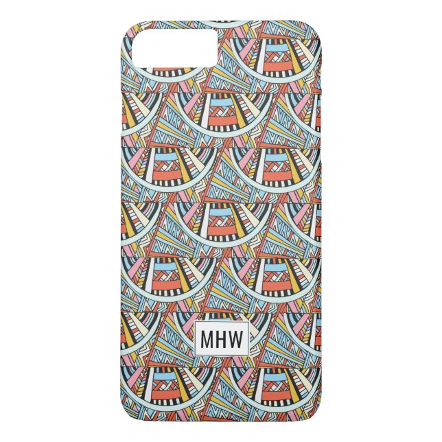 Abstract Pattern custom monogram phone cases (Back)