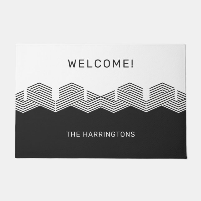 Abstract Pattern custom name / text Doormat (Front)