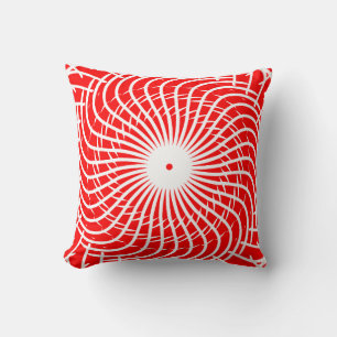 Abstract pattern design red and white colour cushion