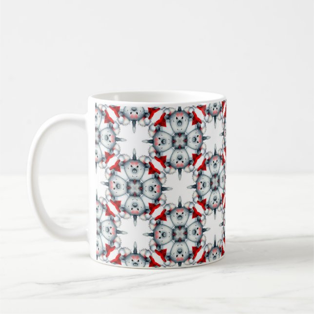 Abstract Pattern Design Red  Coffee Mug (Left)