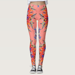 Abstract Pattern Design ( Salmon ) Leggings