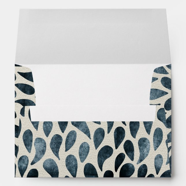 Abstract Pattern Floral Art Blue Envelopes (Back (Bottom))