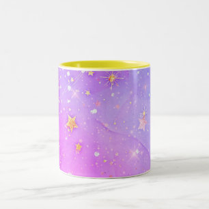 abstract pattern galaxy Two-Tone Coffee Mug