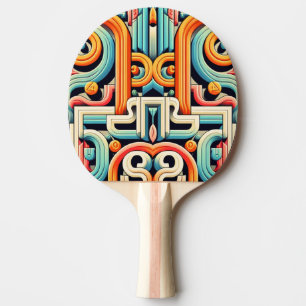Abstract Pattern Geometric Forms Typography Ping Pong Paddle