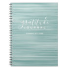 Abstract Pattern Gratitude Journal can edit teal