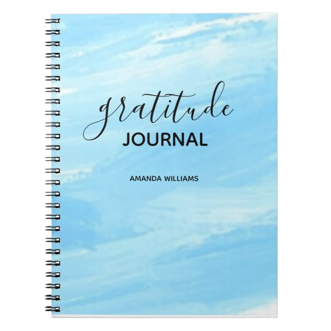 Abstract Pattern Gratitude Journal can edit teal (Front)