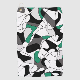 Abstract pattern - green, gray and white. golf towel