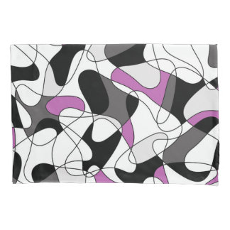 Abstract pattern - grey and purple. pillowcase