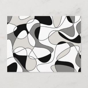 Abstract pattern - grey, black and white. postcard