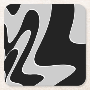 Abstract pattern - grey square paper coaster