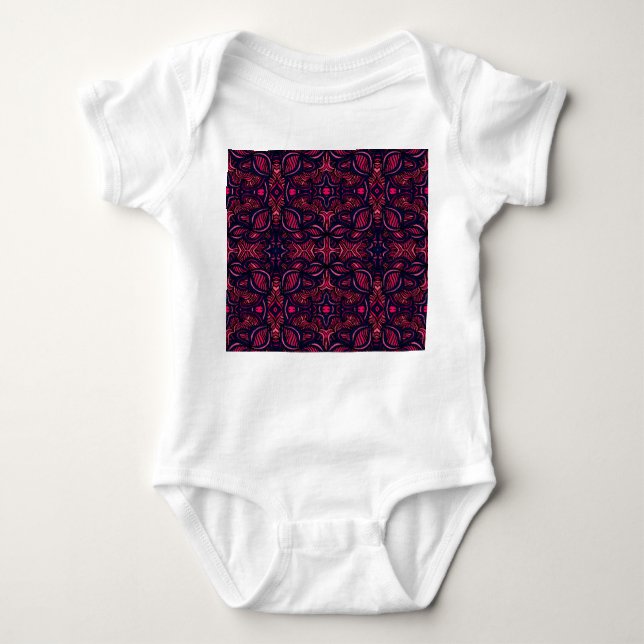 Abstract pattern, hand-drawn, seamless design. baby bodysuit (Front)
