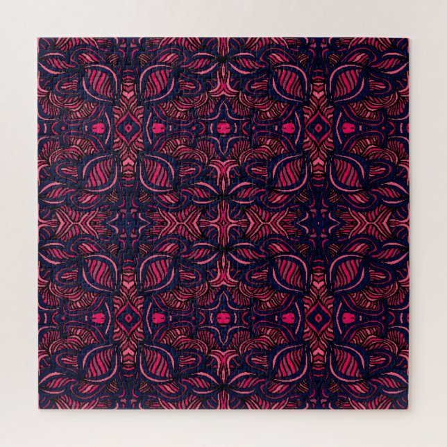 Abstract pattern, hand-drawn, seamless design. jigsaw puzzle (Vertical)