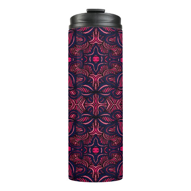 Abstract pattern, hand-drawn, seamless design. thermal tumbler (Front)