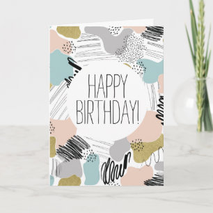 Abstract Pattern Happy Birthday Card
