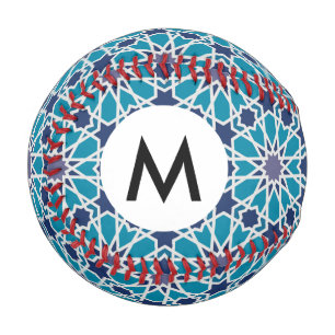 Abstract Pattern In Blue And Grey Baseball