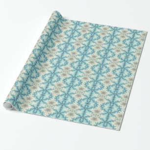 Abstract pattern in blue and grey geometric wrapping paper