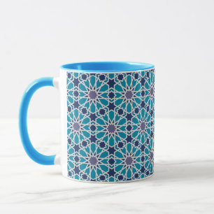 Abstract Pattern In Blue And Grey Mug