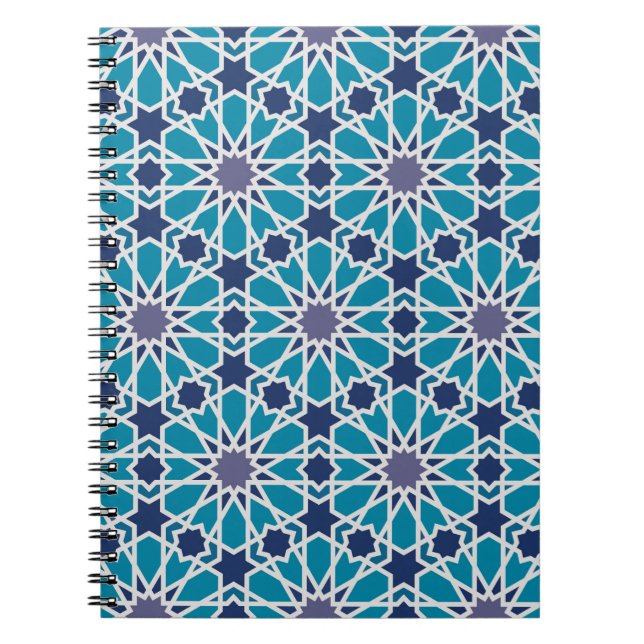 Abstract Pattern In Blue And Grey Notebook (Front)