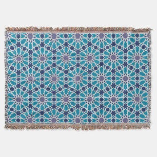 Abstract Pattern In Blue And Grey Throw Blanket