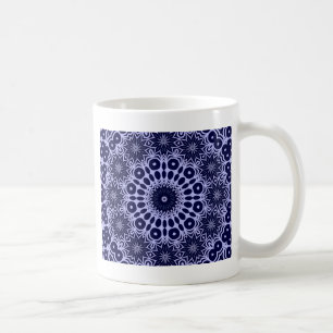 Abstract pattern in Blue and White Coffee Mug